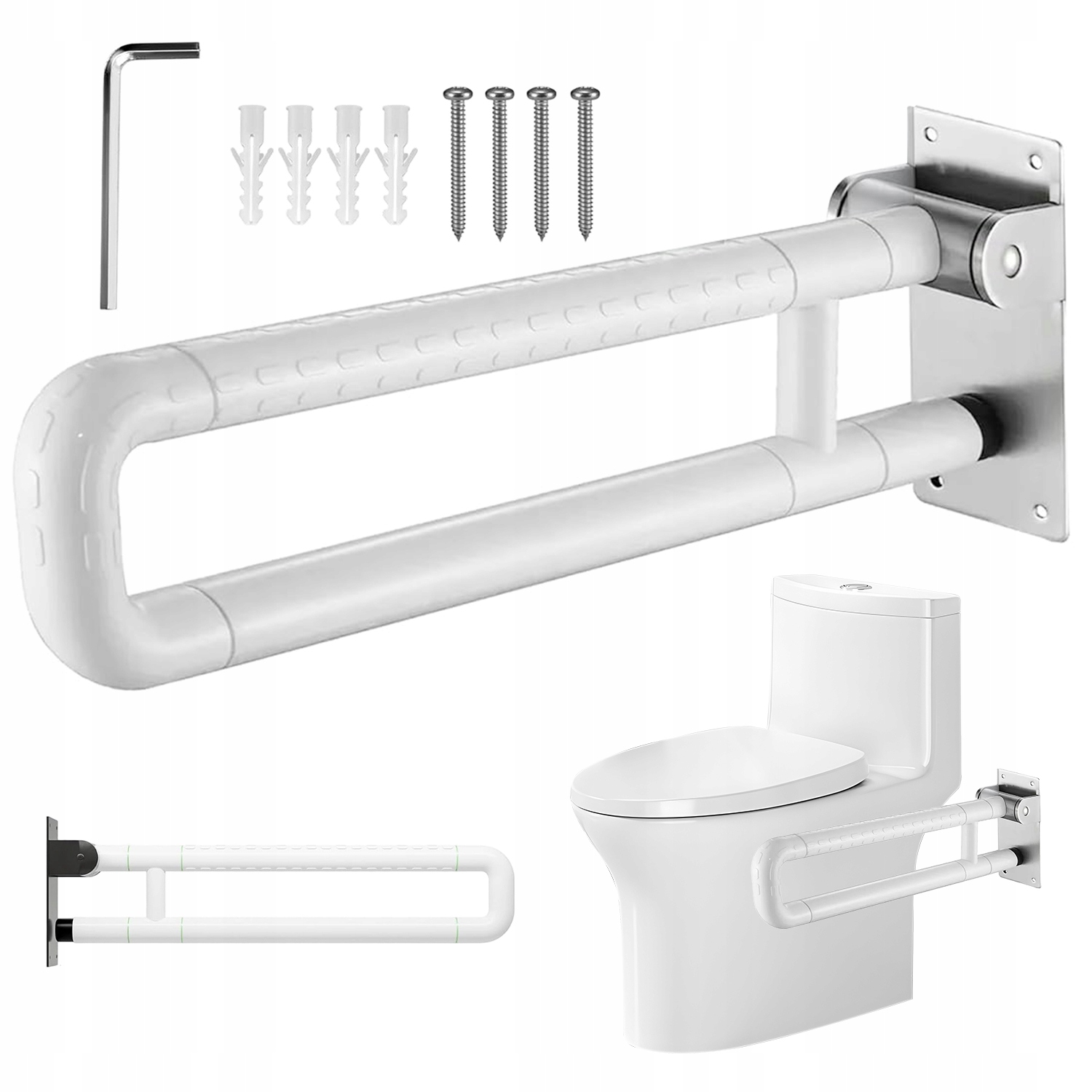 Poręcz Uchwyt Wc Toaleta Uchylny 90 Stopni Stal Nierdzewna