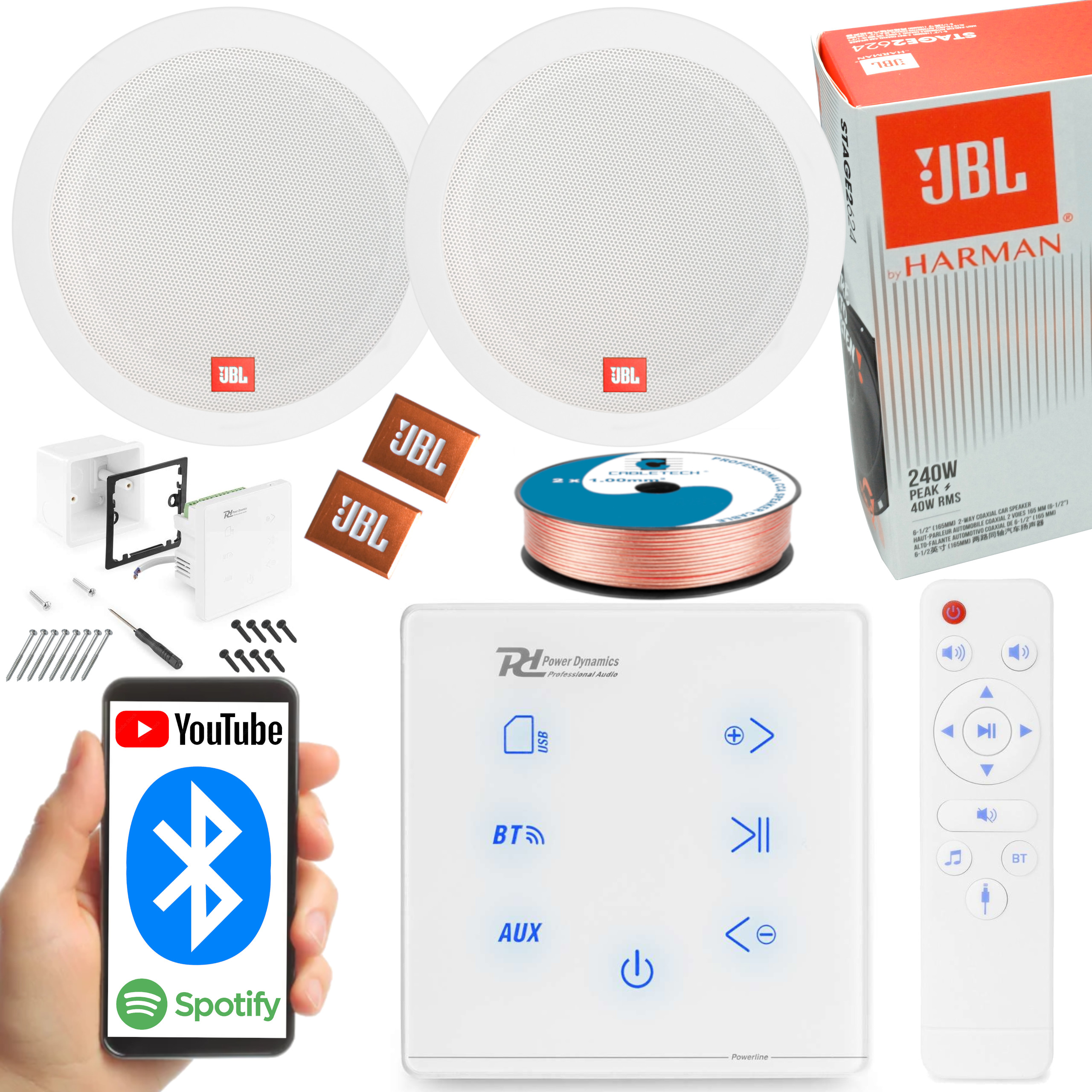 ZESTAW NAGŁOŚNIENIA DO LOKALU SKLEPU SALONU KUCHNI BIURA DOMU GABINETU