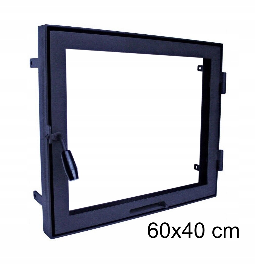 Dvířka do krbu pro chlebová kamna 60 x 40 cm, ocelové, černé sklo