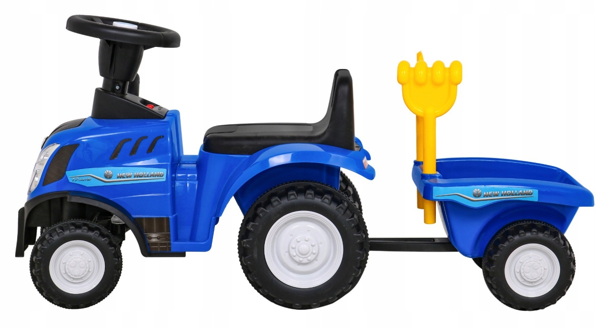 NEW HOLLAND Traktor jeździk z przyczepą niebieski Kolor Niebieski