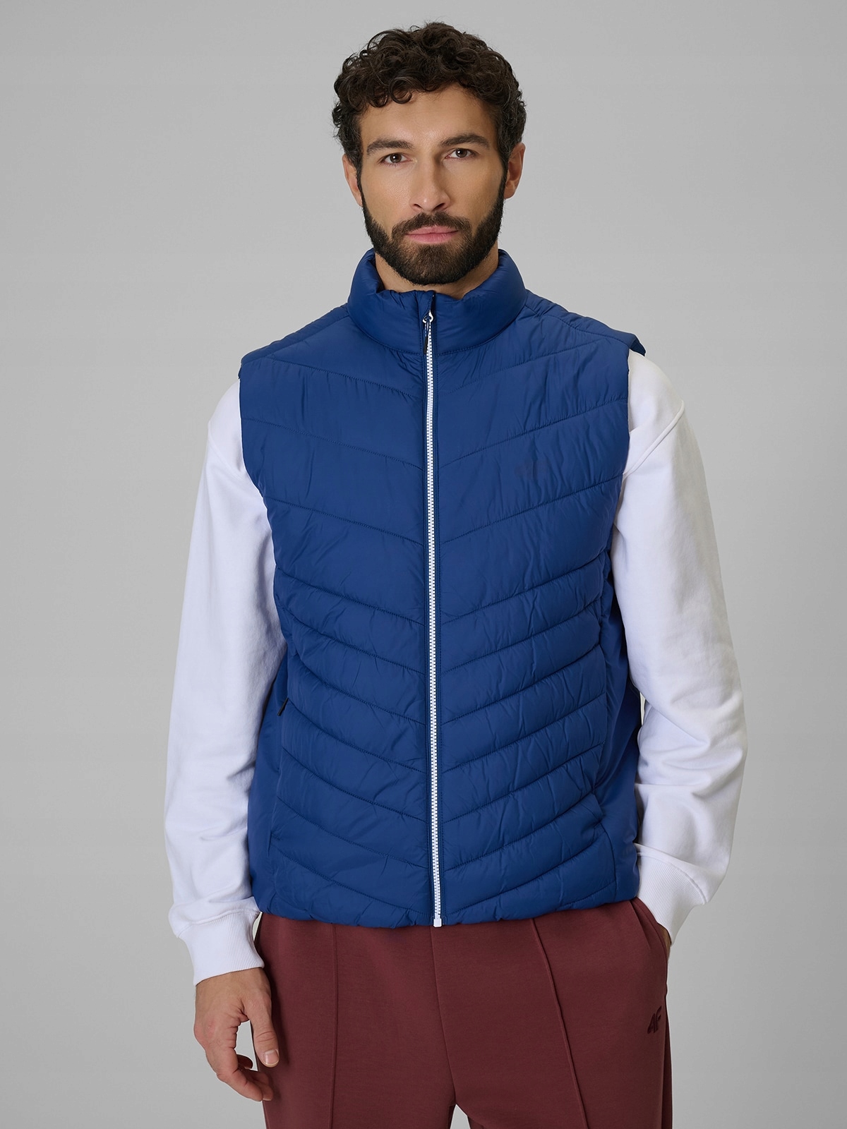 4F Bunda Bez Rukávů Tmavě Modrý Lehký Zateplený XL