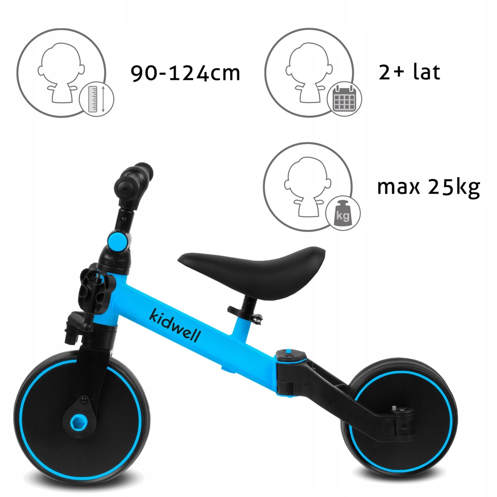 Rowerek 3w1 biegowy trójkołowy pedały Kidwell Pico Model PICO