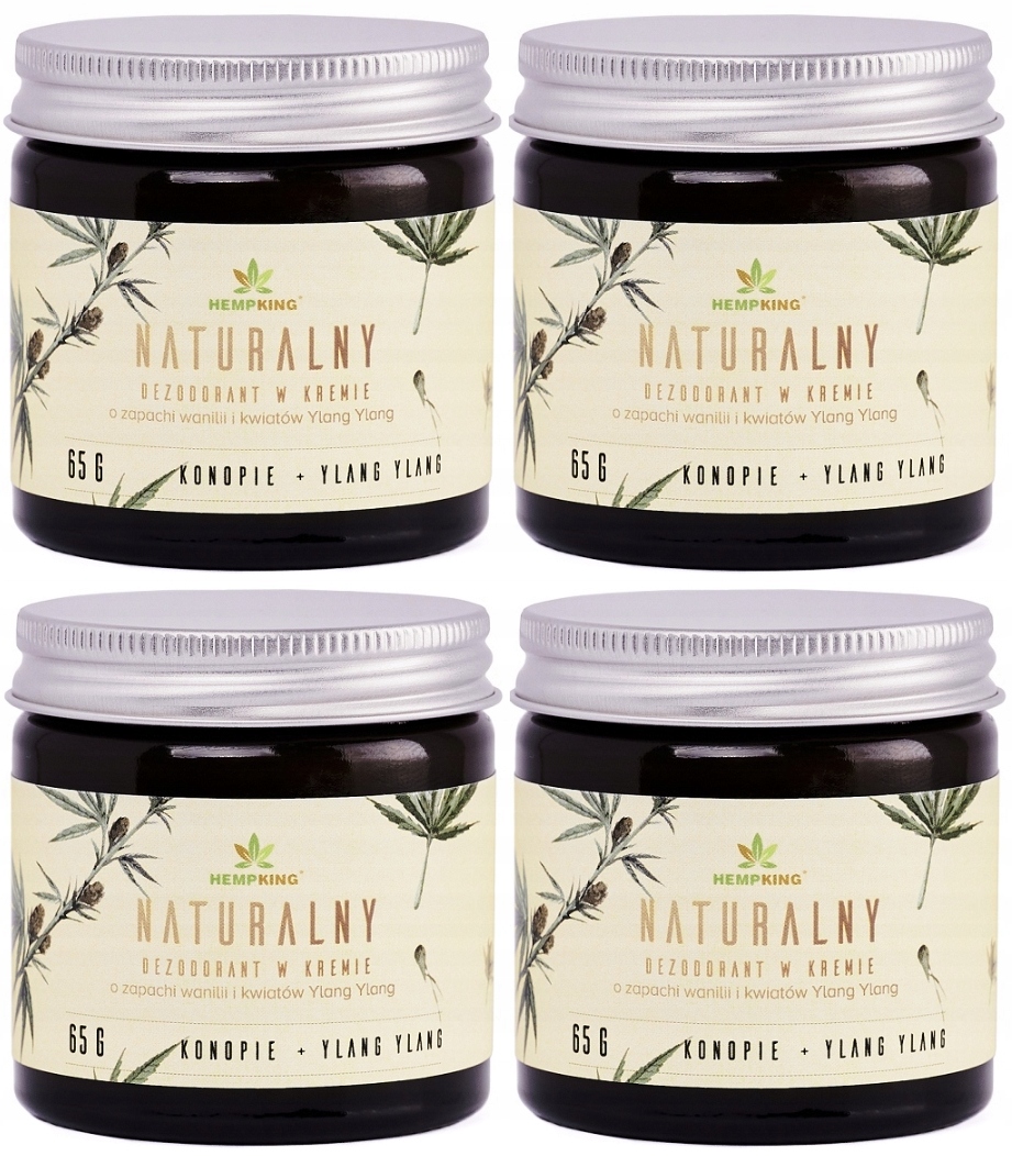 4 x konopný deodorant s vůní vanilky a květů Ylang Ylang Nedráždí