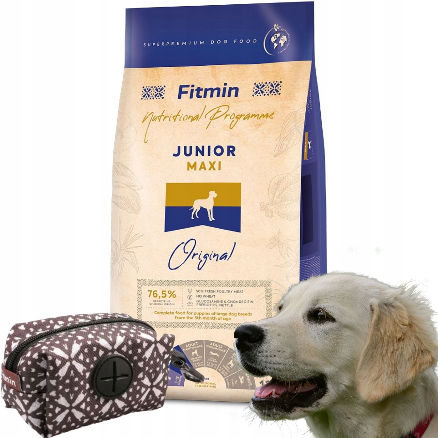 Karma dla psa Fitmin Maxi Junior 12 kg etui na woreczki