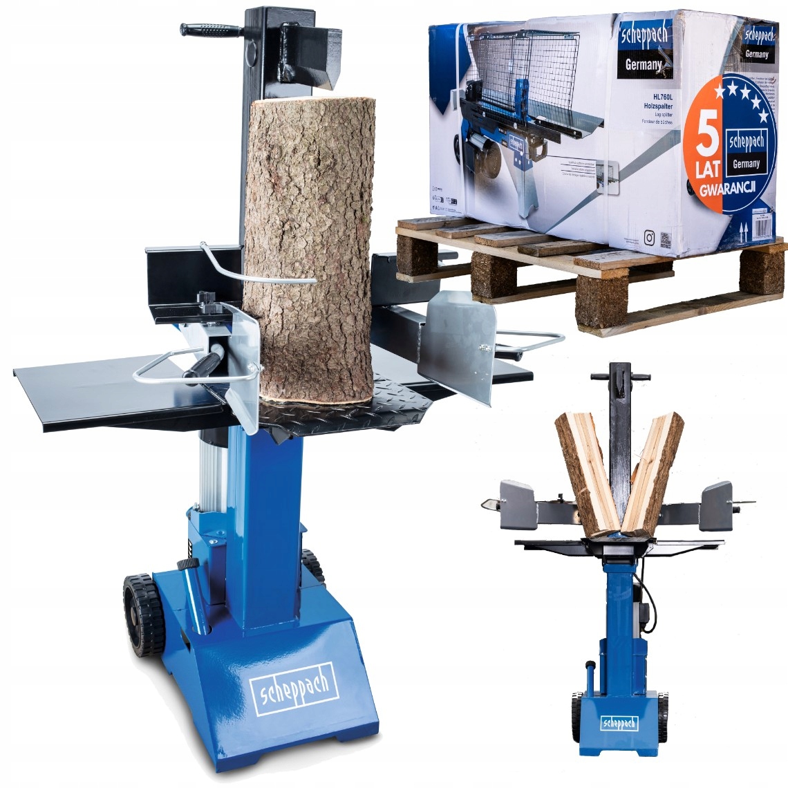 Łuparka do Drewna Hydrauliczna Rębak Pionowa 400V Siła HL810 Scheppach