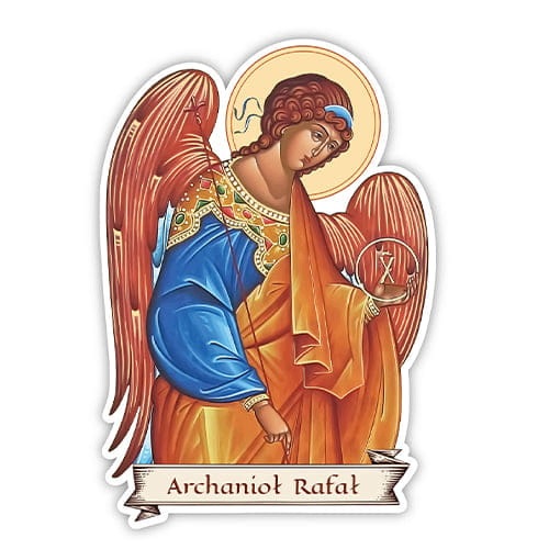 Náboženská nálepka s archandělem Rafaelem Uzdravení a ochrana Set