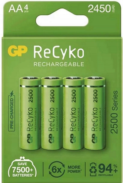 

Akumulatorki baterie Gp Recyko R6 Aa 2500mAh x4