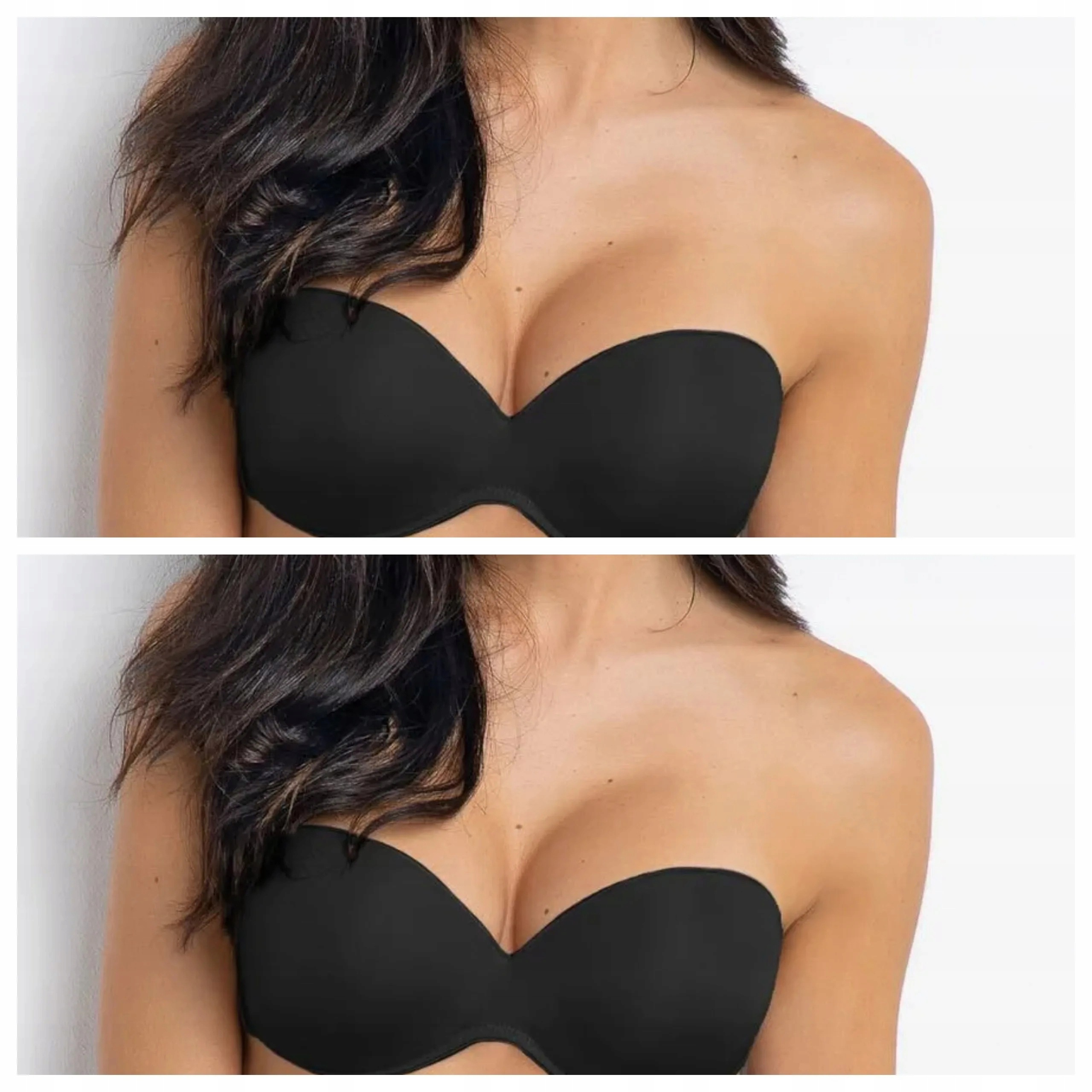 2x Bandeau podprsenka se silikonovým zadním dílem Sielei Fantastic 1570 černá 70B