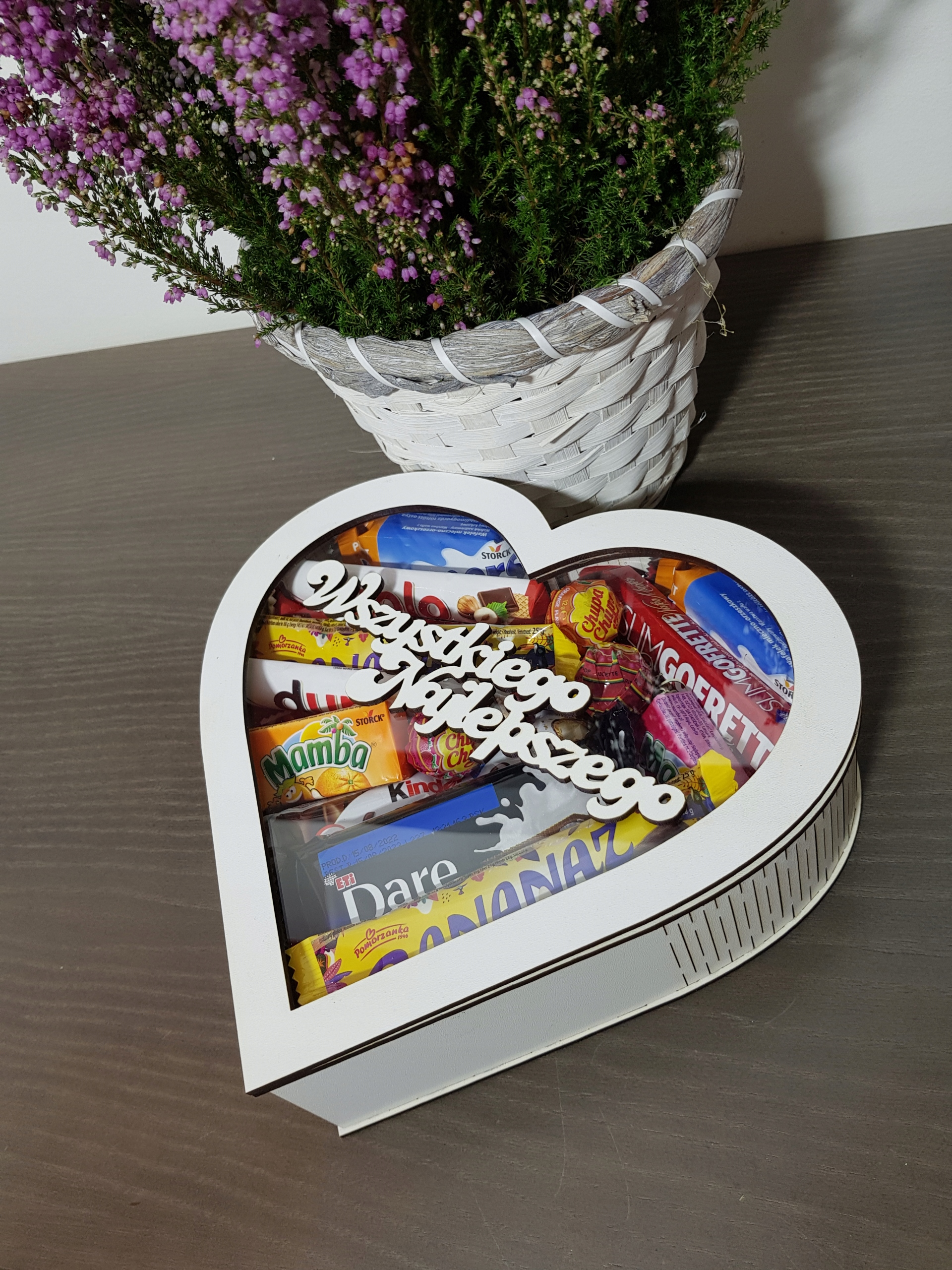 

Serce pojemnik na słodycze Urodziny