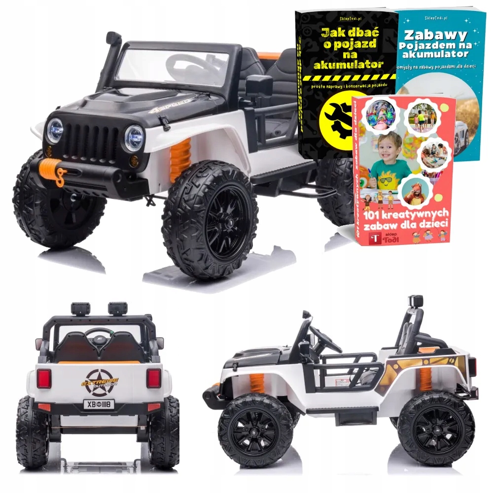 Auto Na Akumulator Dla Dziecka Jeep Dżip XB-1118 4X4 Do 100KG Pilot Skóra