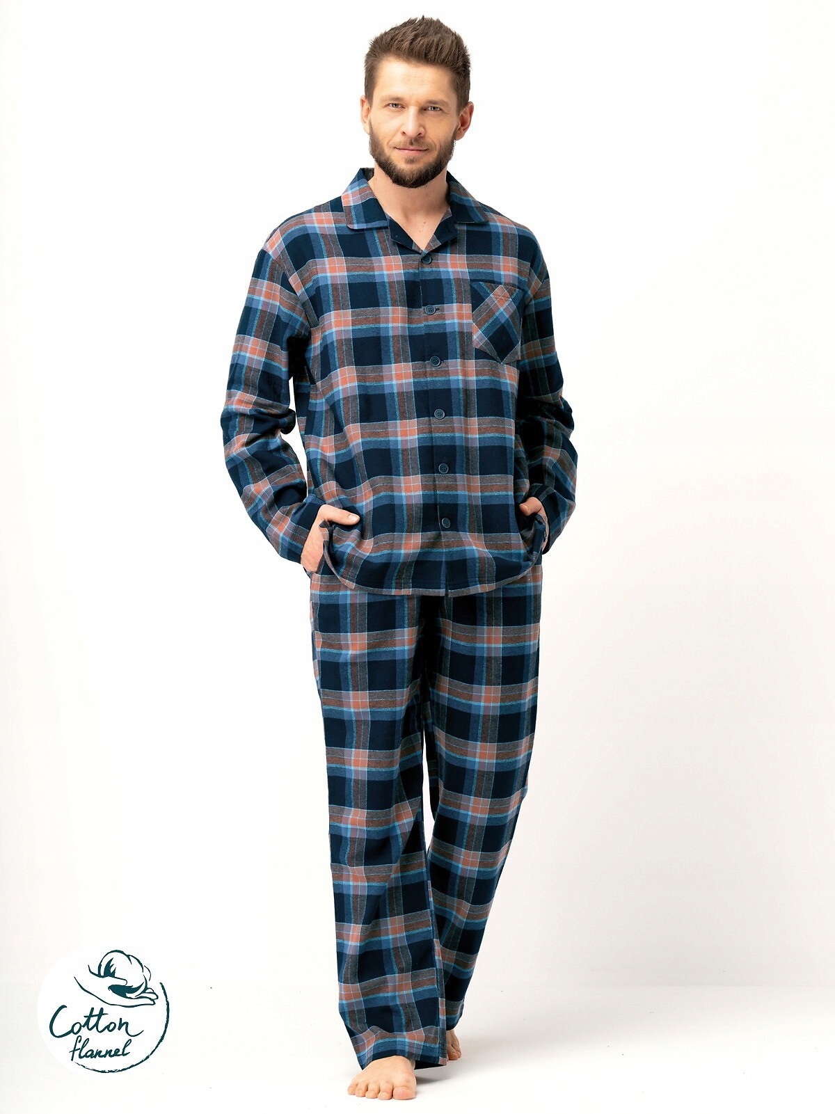 Pánské Pyžamo Mns 431 Flanela Dr vel. 3XL-4XL 3XL tmavě modrá