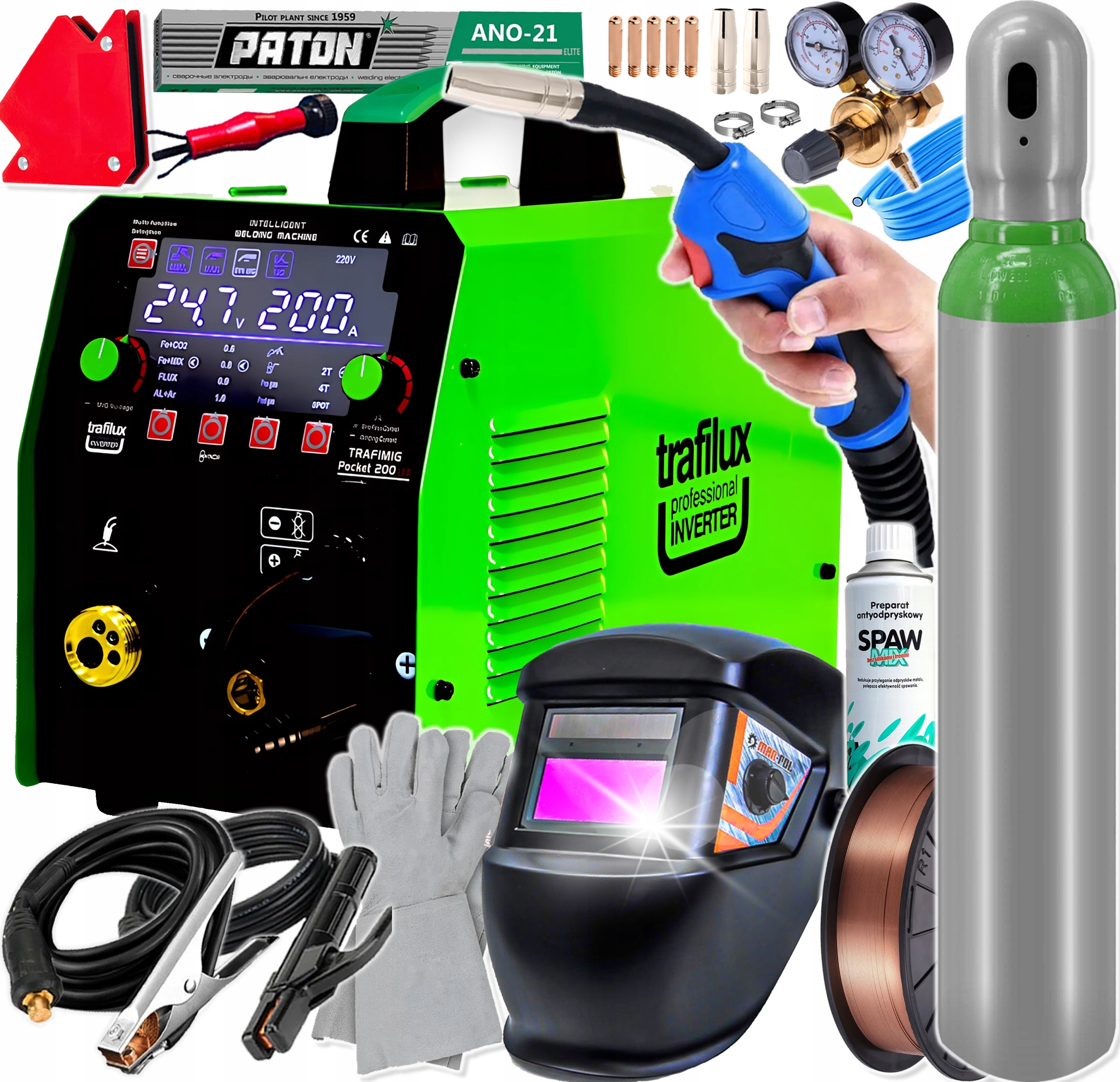 Spawarka Inwertorowa Trafilux Pocket 200 LCD Synergia 200A Migomat Mma