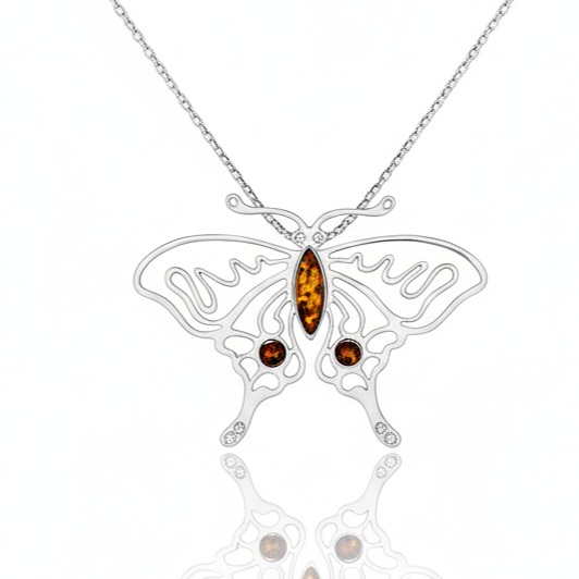Stříbrný Přívěsek S Motýlem A Buštýnem
