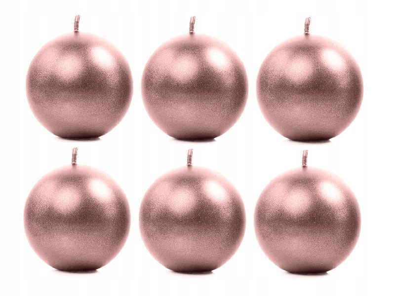 

Świece kule różowe złoto dekoracyjne 8cm 6 sztuk