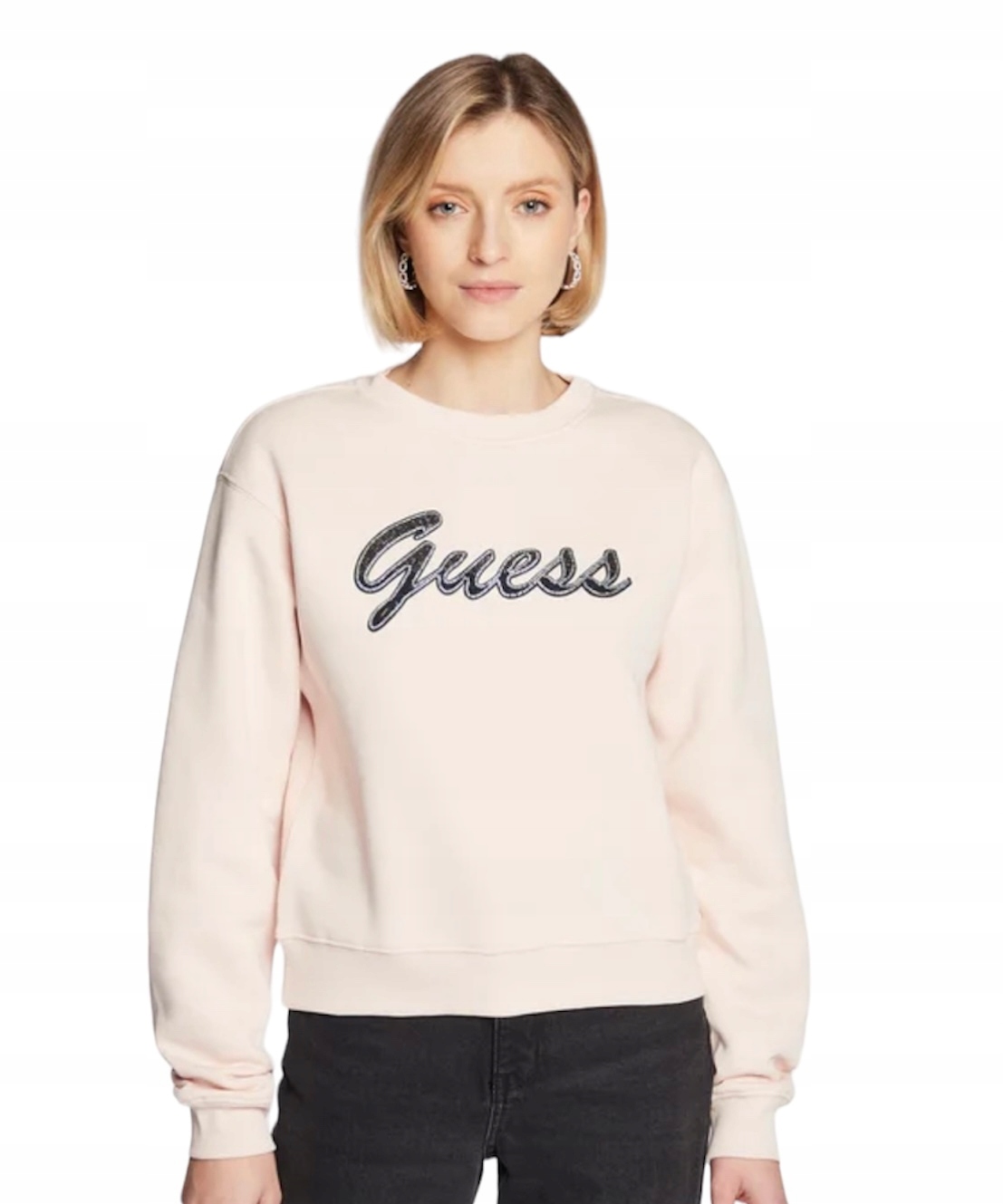 Guess Bluza damska W3RQ10 K9Z21 Różowa Regular Xs