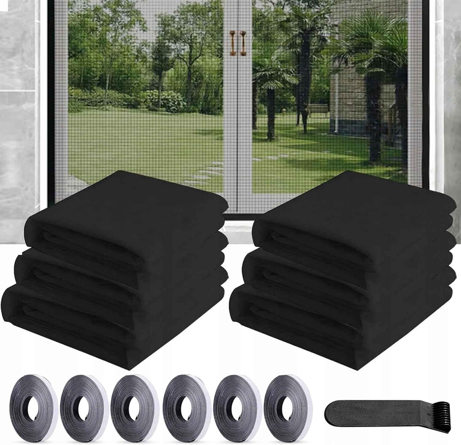 6 x Moskytiéra Na Okno Okenní Síť Proti Hmyzu Komárům Set 130x150