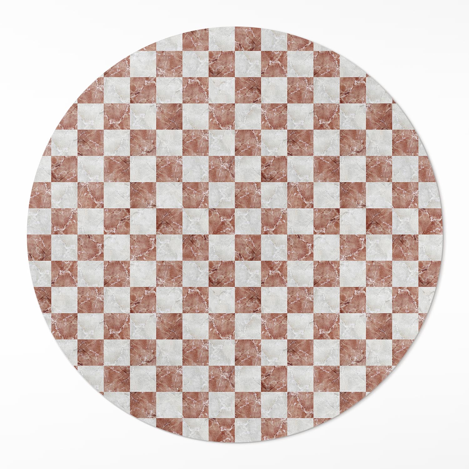 Okrúhly vinylový koberec Rozmer ⌀ 140 cm Mramorová kamenná šachovnica s mozaikou