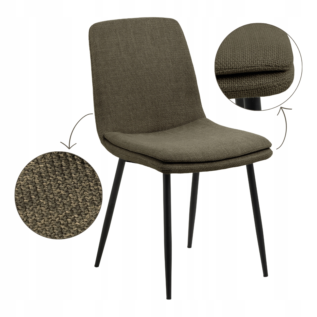 Pohodlná Tmavozelená Jedálenská Stolička s čalúneným operadlom do obývačky