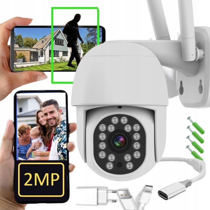 Bezdrátová Venkovní Wifi Kamera Fullhd 2MPX S Otočným Zoomem 4X Detekce