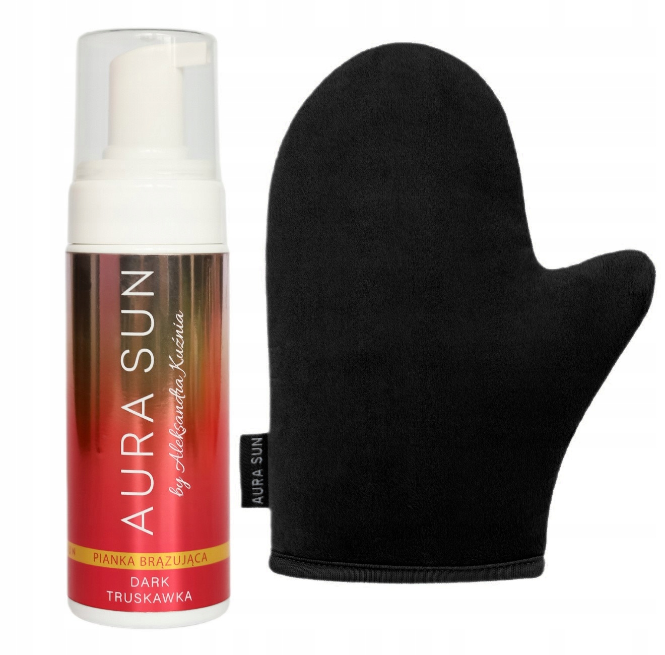 Aura Sun Sada Rukavice Jahodová bronzující pěna Dark 150 ml