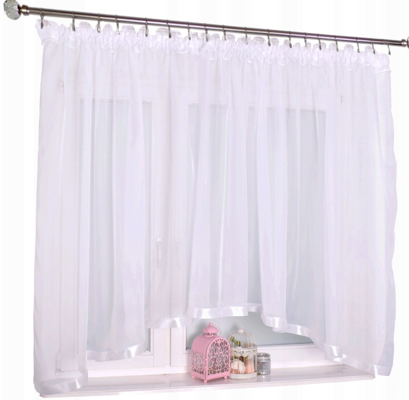 

Firana Z Lamówka 150x300 Biała Woal Łuk Firany