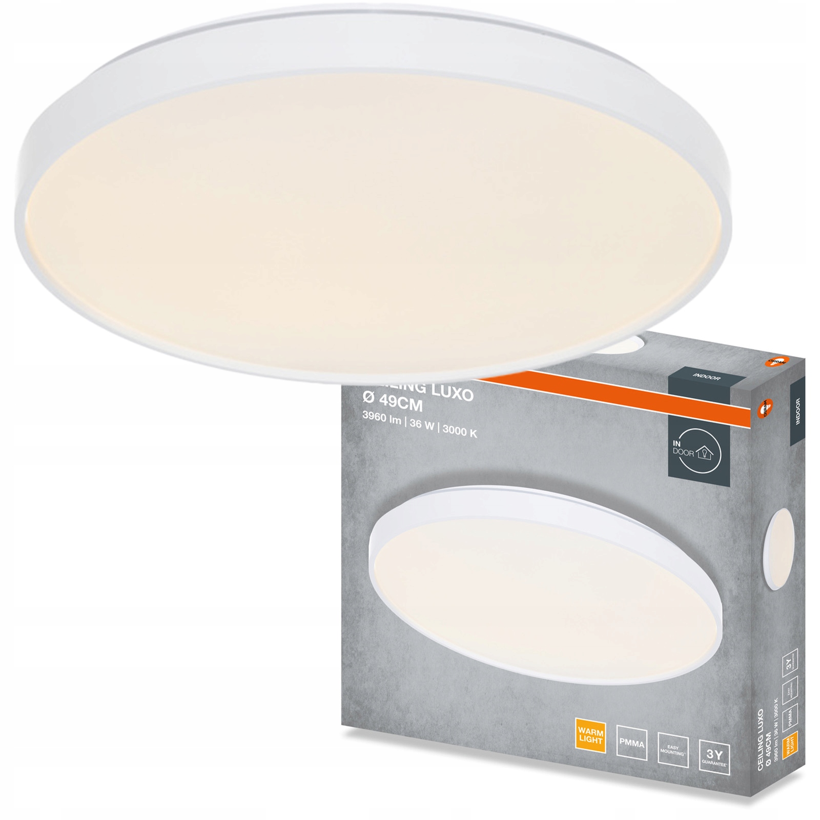 Stropní Svítidlo Led Stropní Svítidlo Nástěnné svítidlo Panel 36W 1980lm 3000K Osram