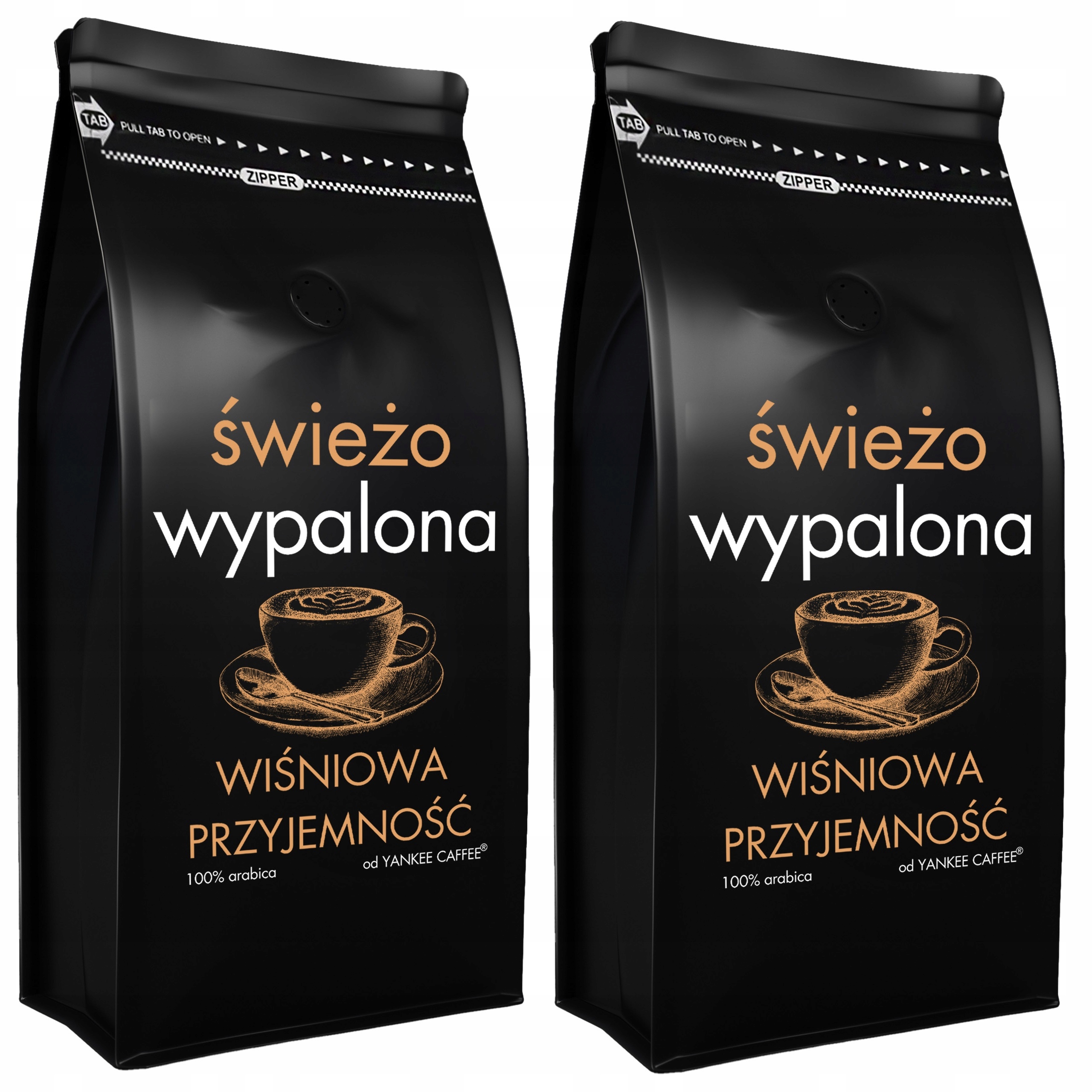 Levně Káva zrnková 2x1kg Čerstvě Pražená 100% Arabica ochucená Višňová