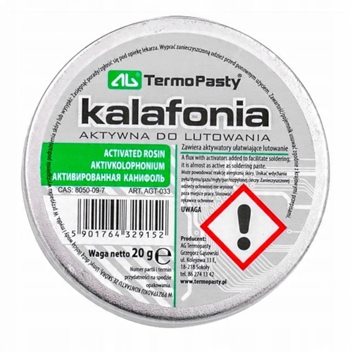 

Polska Kalafonia aktywna do lutowania 20g Ag
