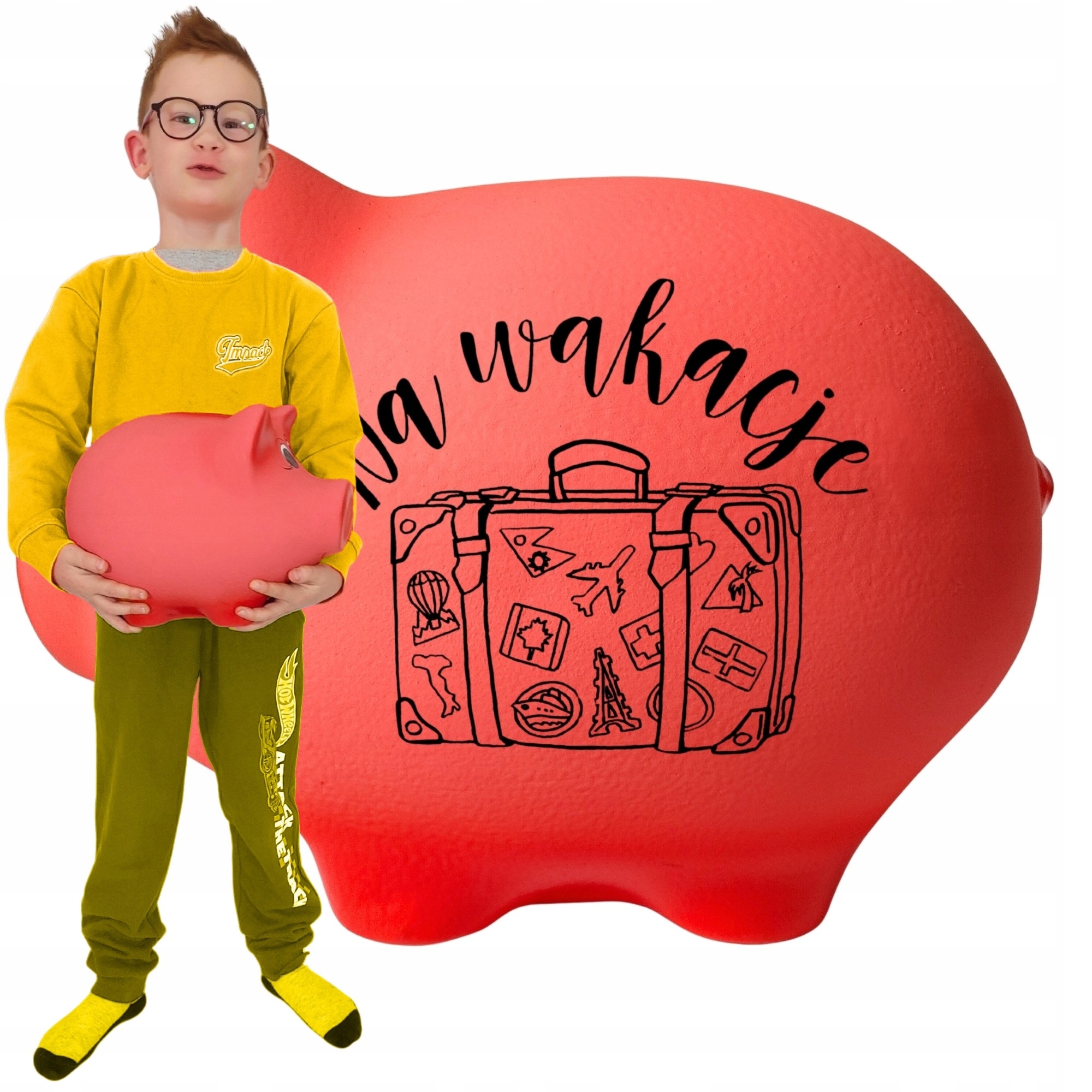 Pokladnička jménem grafika prasátko personalizované velké XXL pro dítě