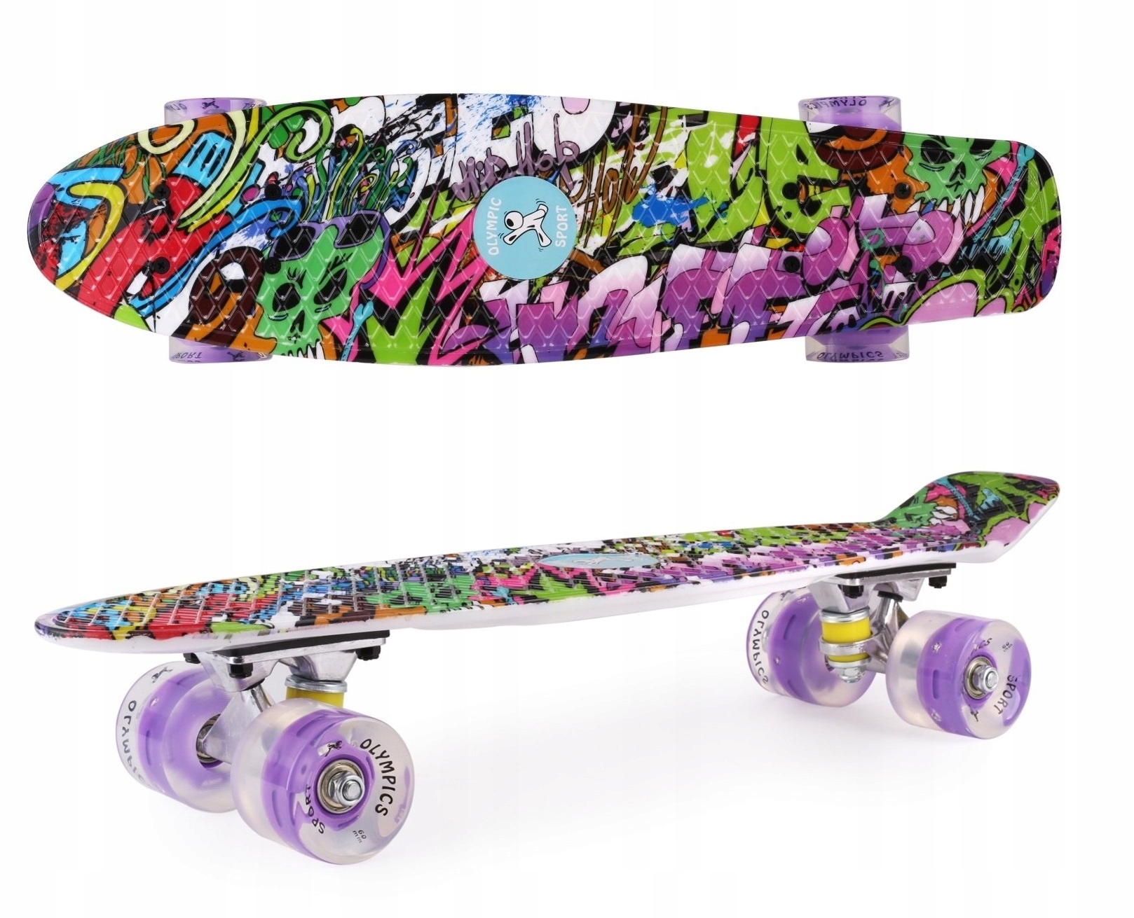 

Deskorolka Deska Fiszka Graffiti Świecące Koła led