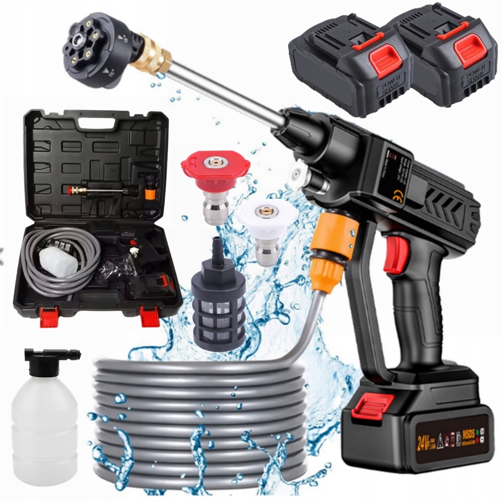 Akumulátorová Tlaková Myčka Zahradní Akumulátor 24V Silné Čerpadlo Sada