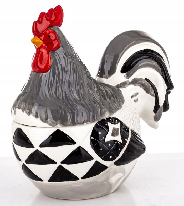 Pojemnik z pokrywką kura koszyk kurka na jajka ozdoba do kuchni 746