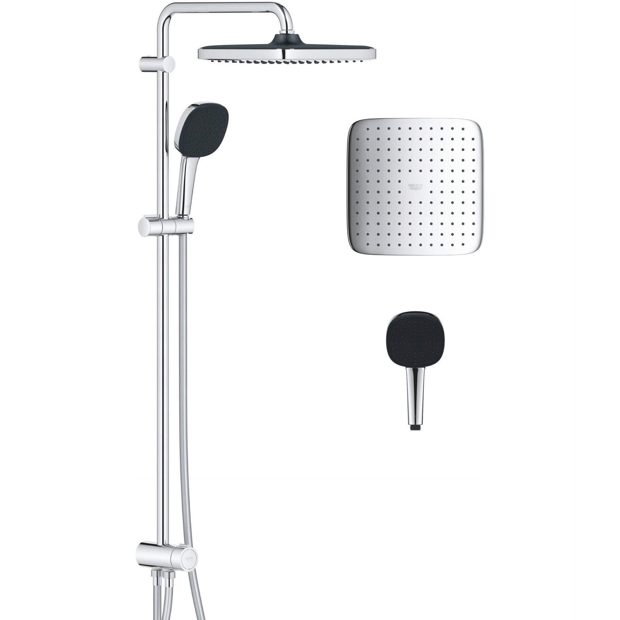 Zestaw prysznicowy z przełącznikiem Grohe Vitalio Comfort 250 ścienny