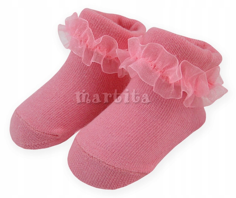 

Yo! Skarpetki z falbanką Różowe 3-6 mies 68 cm