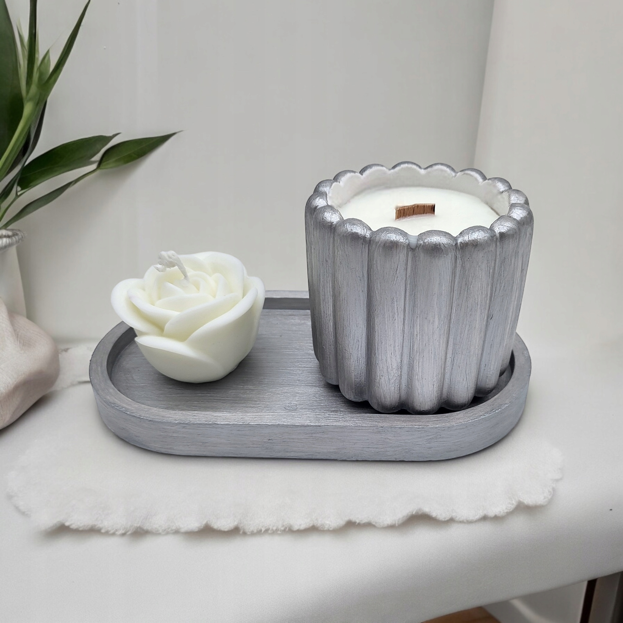 Sádrová sada malovaná stříbrná Pina Colada