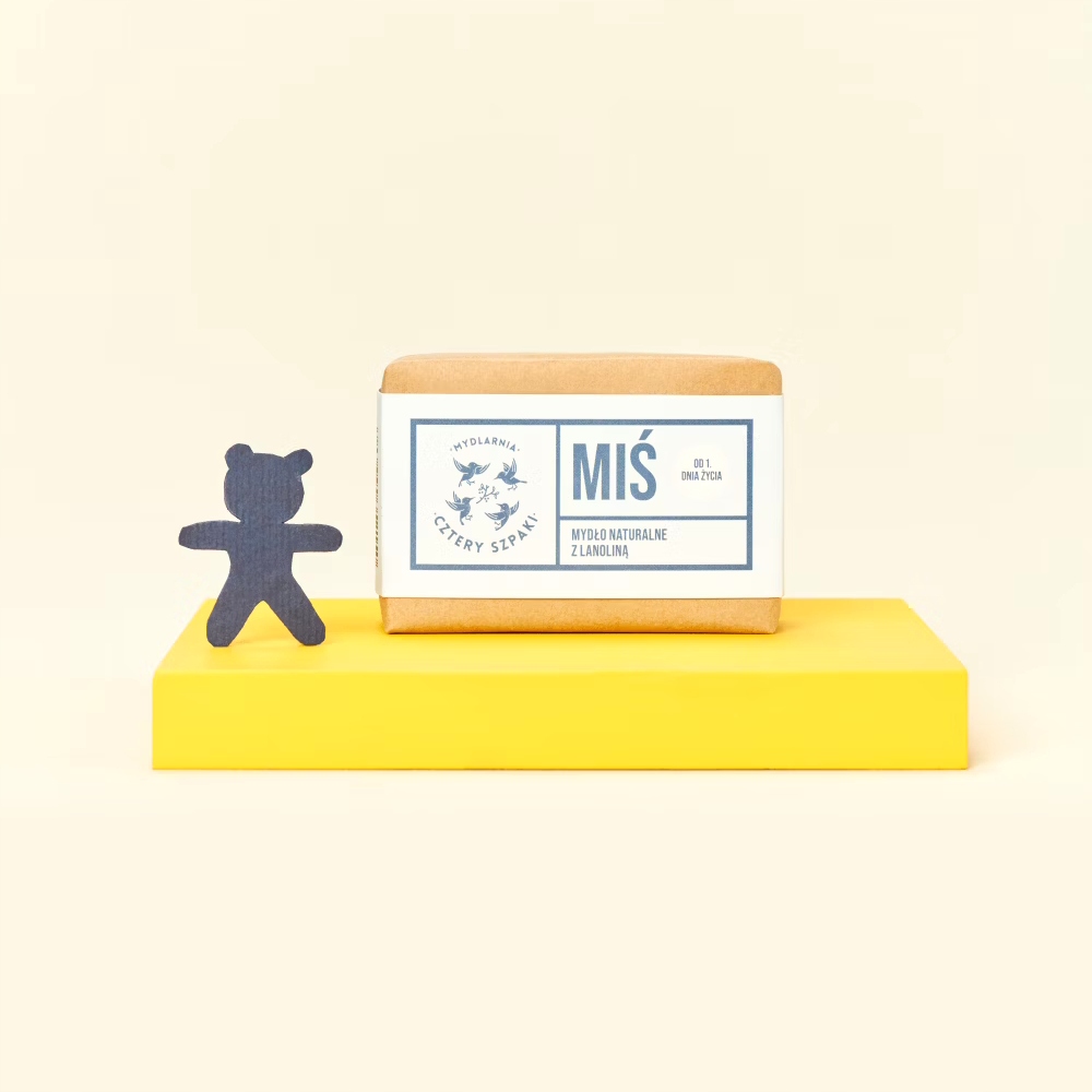 CZTERY SZPAKI Delikatne mydło MIŚ z lanoliną Wielkość Produkt pełnowymiarowy
