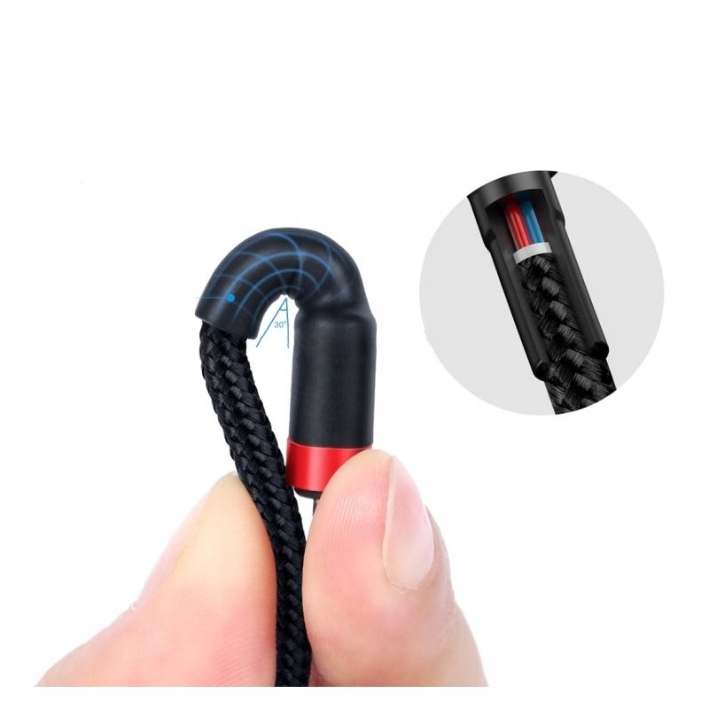 Kabel USB TYP C USBC USB TYP C USBC 1m czarny 60W Nylon HQ Power Delivery Długość przewodu 1 m