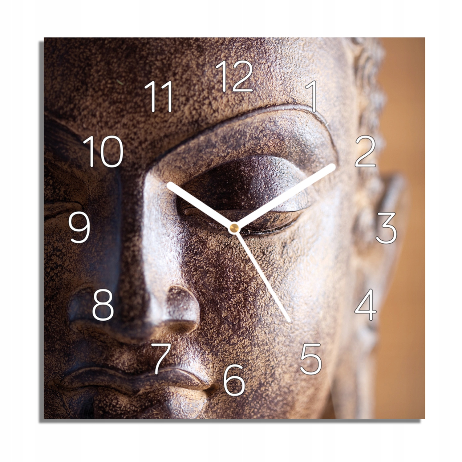 

Twarz Budda posąg foto-zegar z grafiką 30x30 cichy