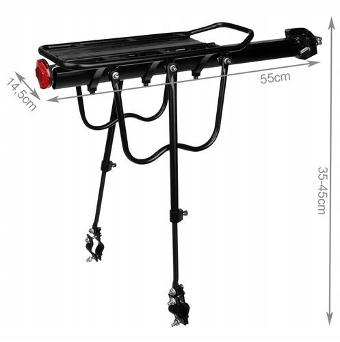 BAGAŻNIK ROWEROWY TYLNY UNIWERSALNY ALUMINIUM 50KG Model BAGAŻNIK ROWEROWY TYLNY DO SZTYCY