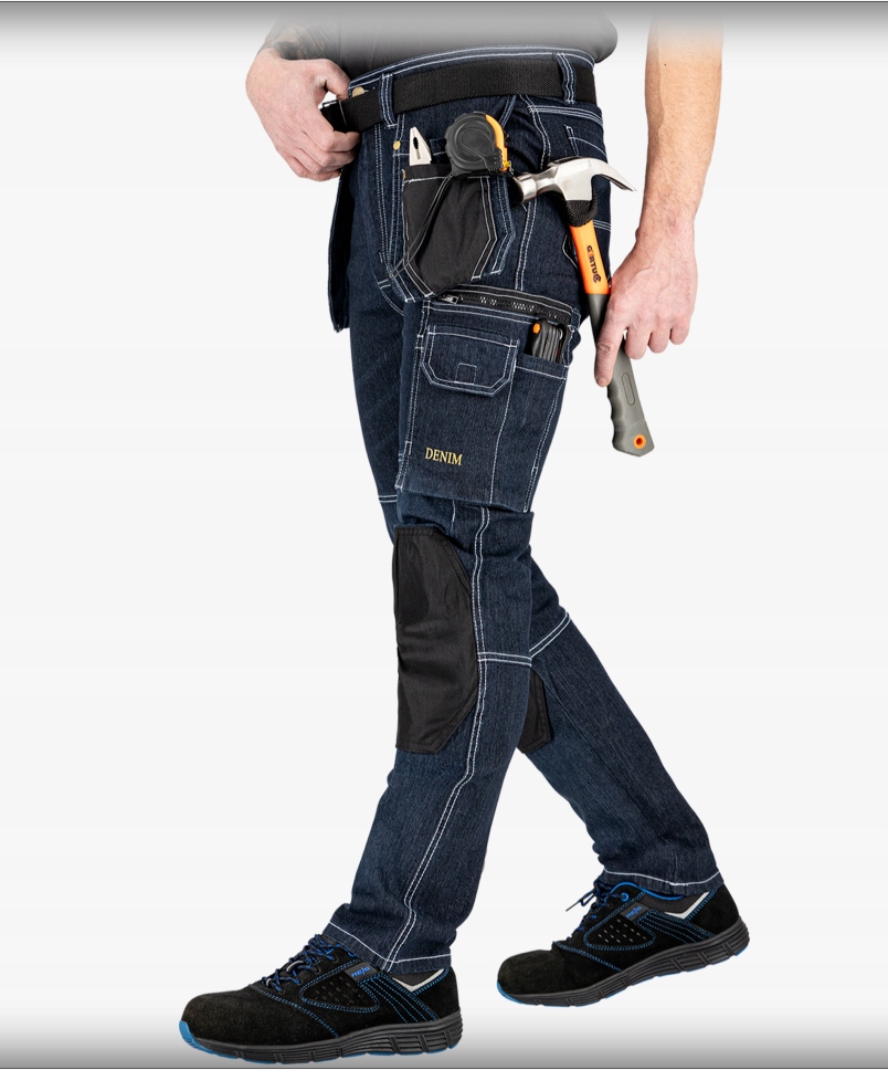 Spodnie robocze JEANS415 męskie – elastyczne spodnie ochronne do pasa r. 54