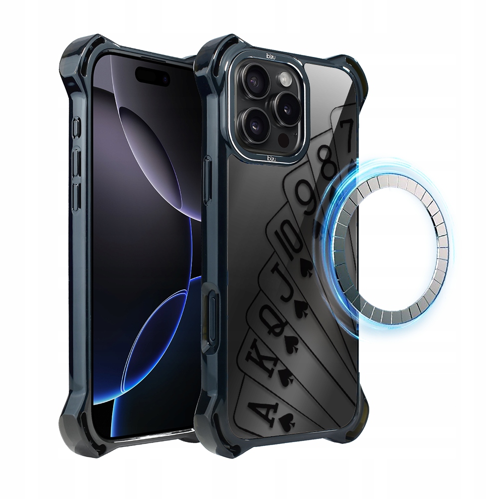 Pouzdro pro iPhone 16 Pro Max Ibizu DropGuard Ultra s MagSafe, hrací karty