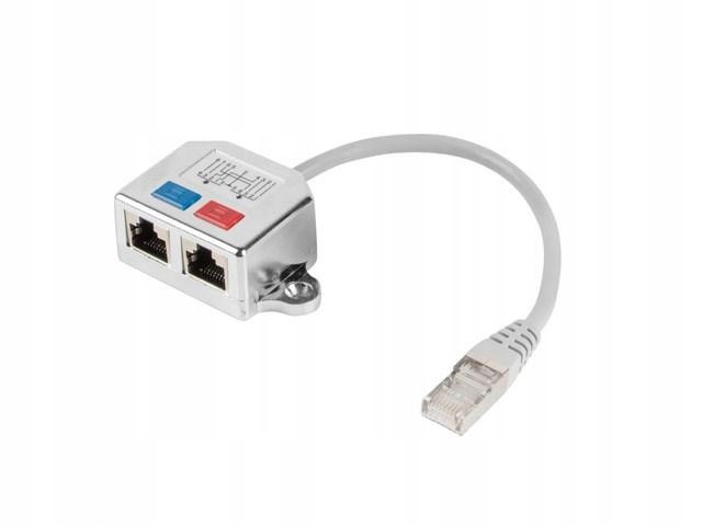 Adapter Lanberg AD-0026-S RJ45 M 2 x RJ45 F kolor szary