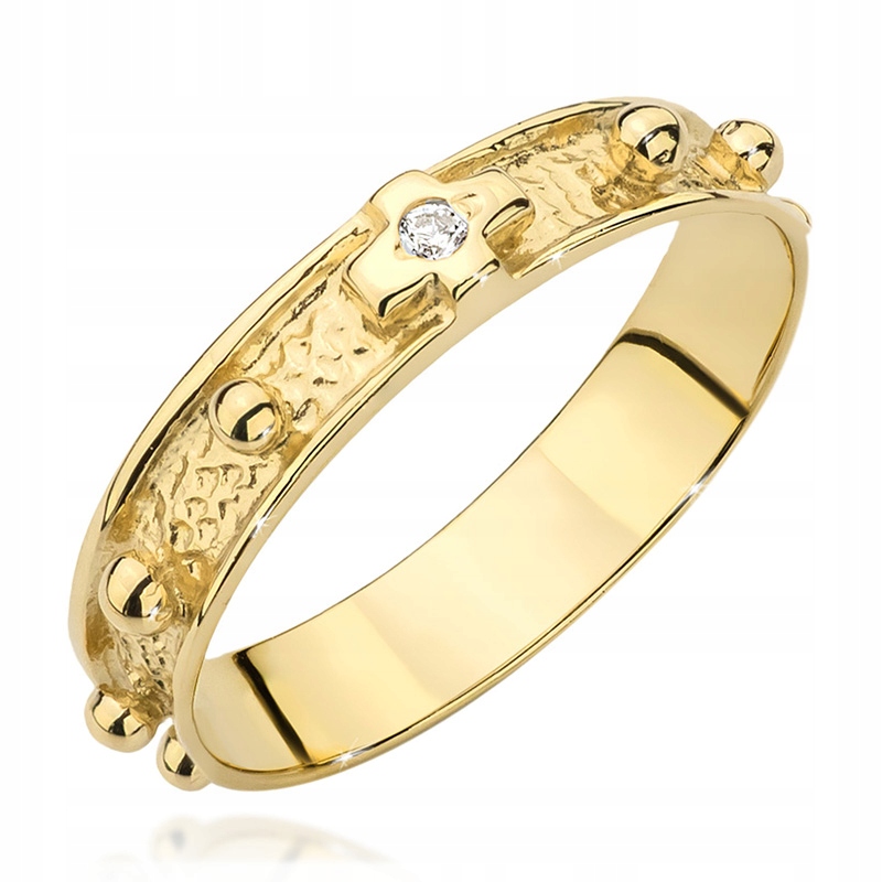 Krásný Zlatý Prstýnek Pr. 585 Růženec VEL.25