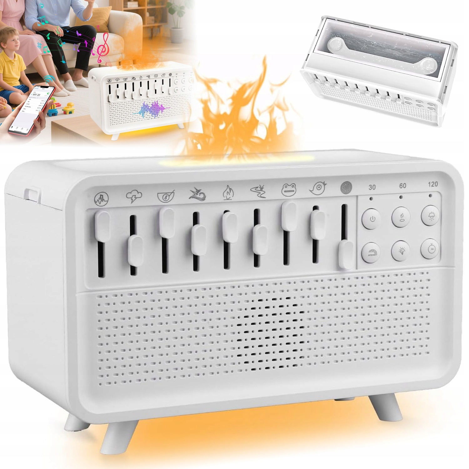 Evaporační Zvlhčovač Vzduchu, Led Noční Lampa Bluetooth, Multifunkční