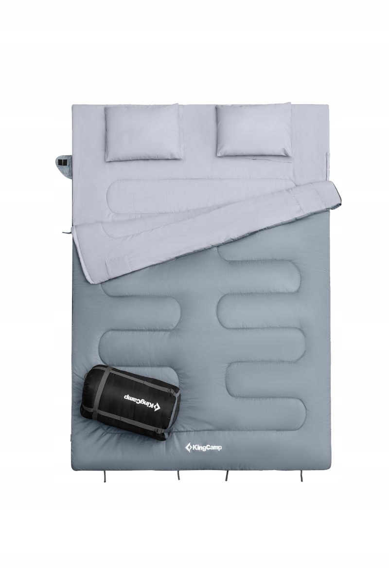 King Camp Turistický dvoumístný spací pytel Oxygen 250D KS3143 šedý