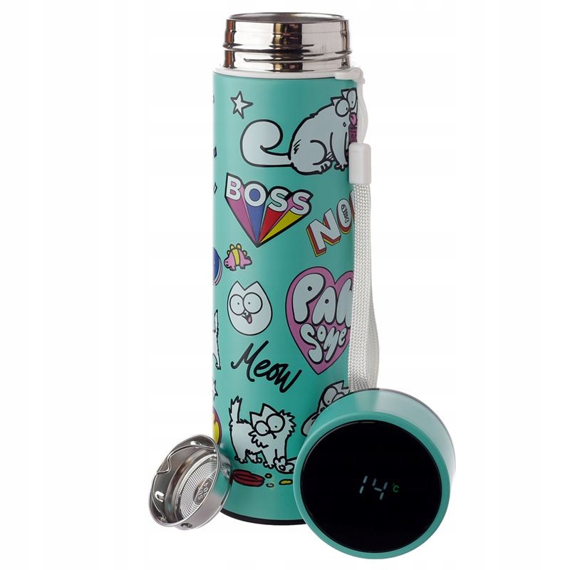 

Butelka termoizolacyjna z termometrem Simon's Cat