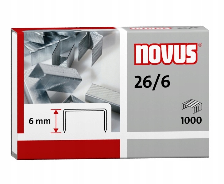 

Zszywki 26/6 Novus srebrne 1000 szt