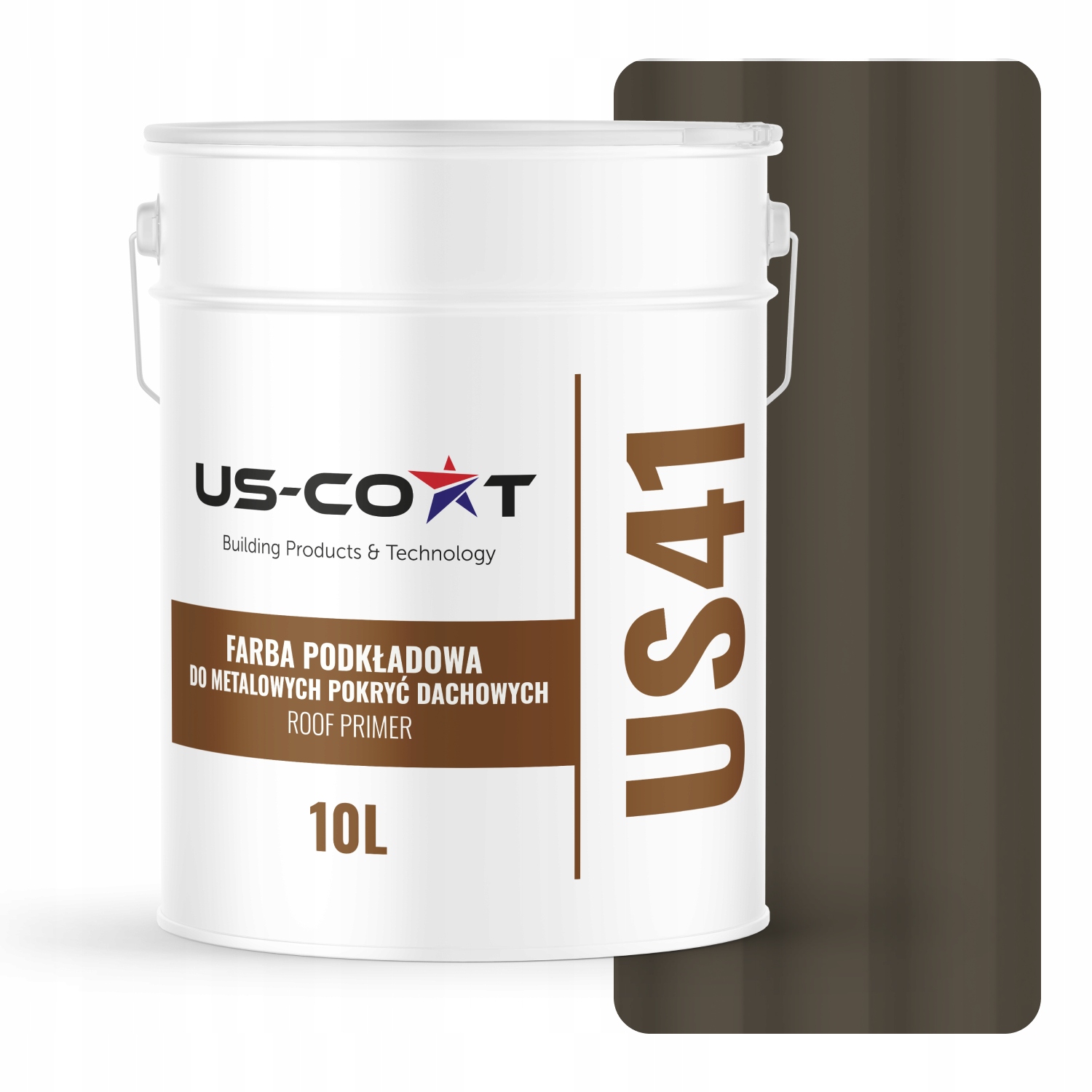 Základná Farba Na Strechu, Pozinkovaný Plech, Oceľ, Sivo-hnedá Ral 7013, 10L, Matná