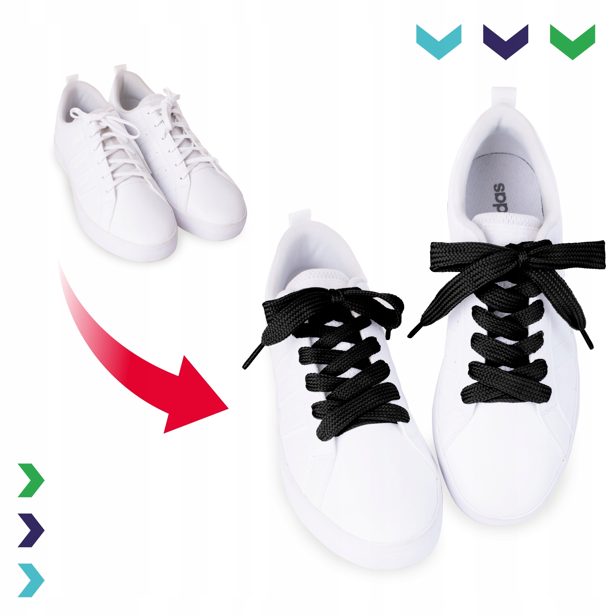 Sznurówki sznurowadła płaskie 90 cm 11 mm czarne Model S026