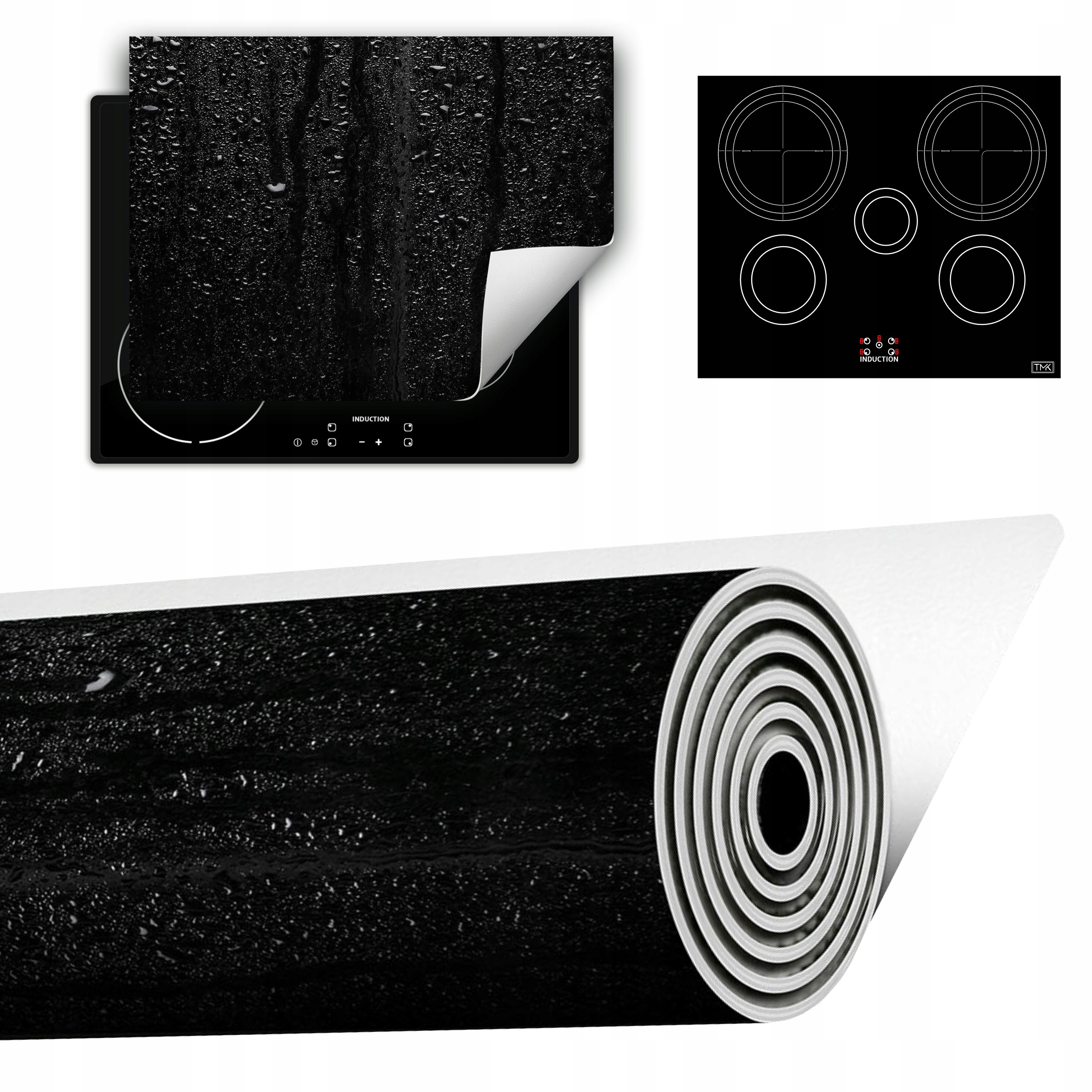Vinylová Podložka Do Kuchyně Více Místa 70x52 černá kapky
